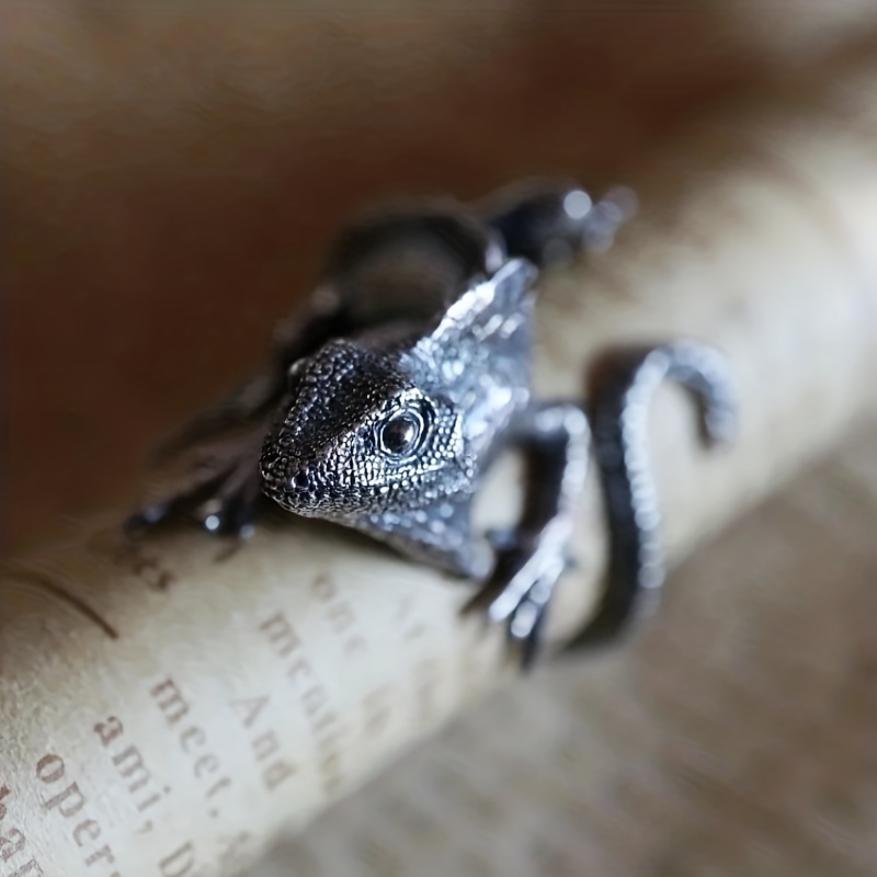 Vintage Silver Lizard Ring for Men